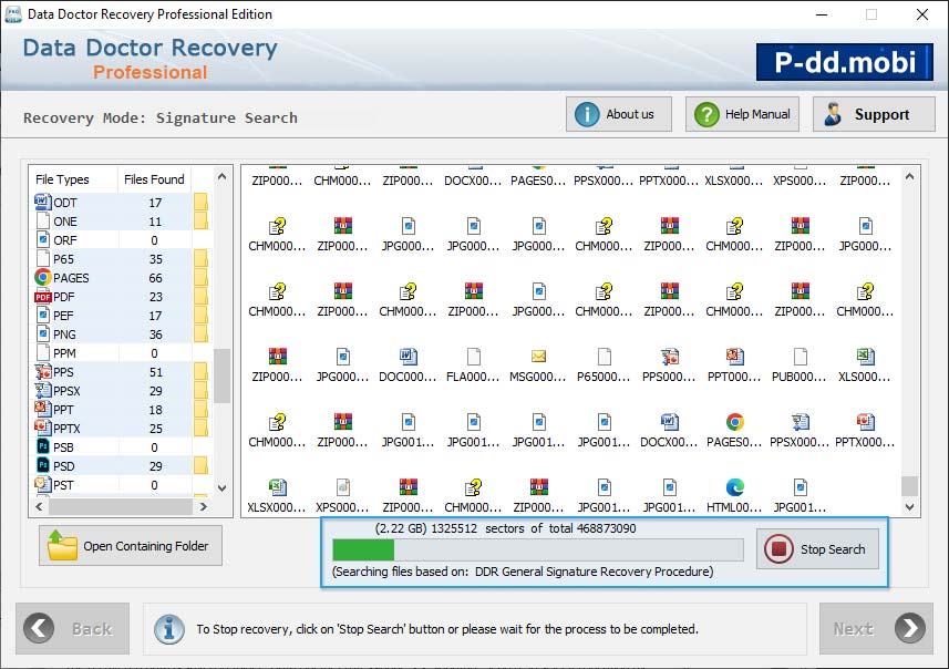 Searching for lost data