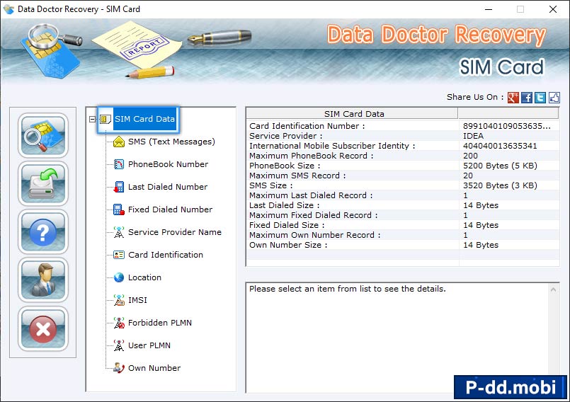 Sim card data