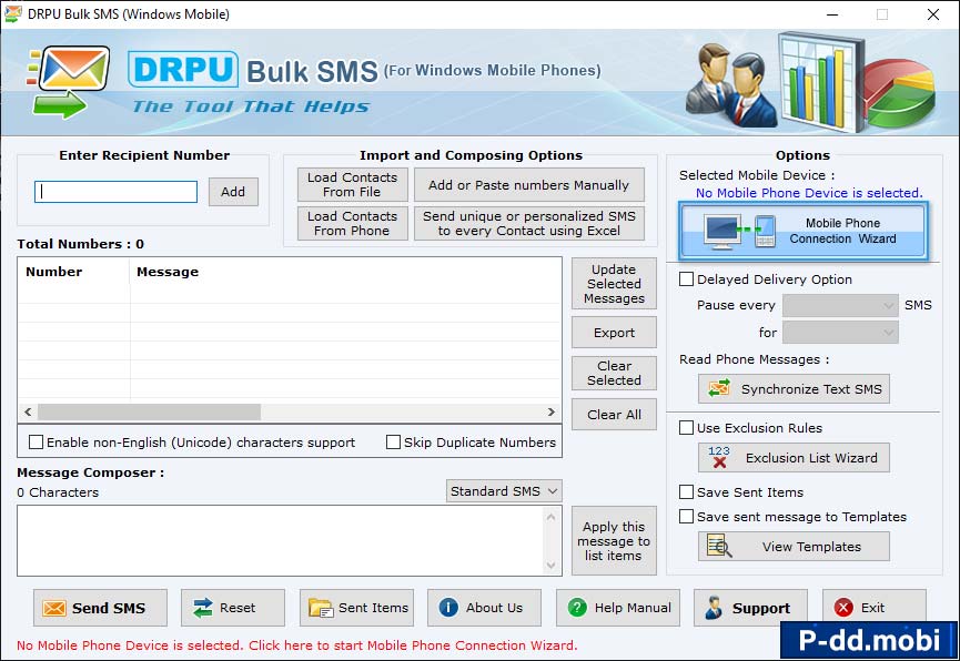 Bulk SMS Software for Windows Mobile Phones